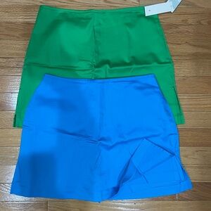 Stylish Green and Blue Women's Skorts